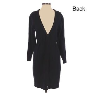 St. John by Marie Gray Dress Size 4 Vintage 70s Plunging Back Santana Knit Black